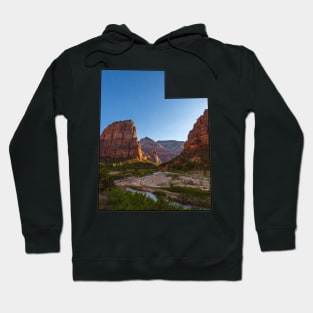 Utah State Outline (Zion National Park Angel's Landing) Hoodie